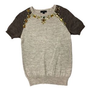J. Crew Jeweled Alpaca Wool Blend Sweater Tee